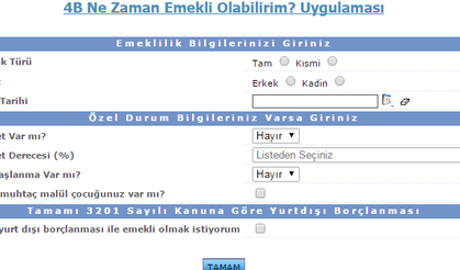 Bağ-Kur (4B) Ne Zaman Emekli Olurum Hesaplama