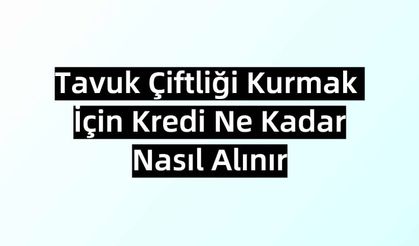 2021 Tavuk Çiftliği Kurmak İçin Kredi Ne Kadar, Nasıl Alınır